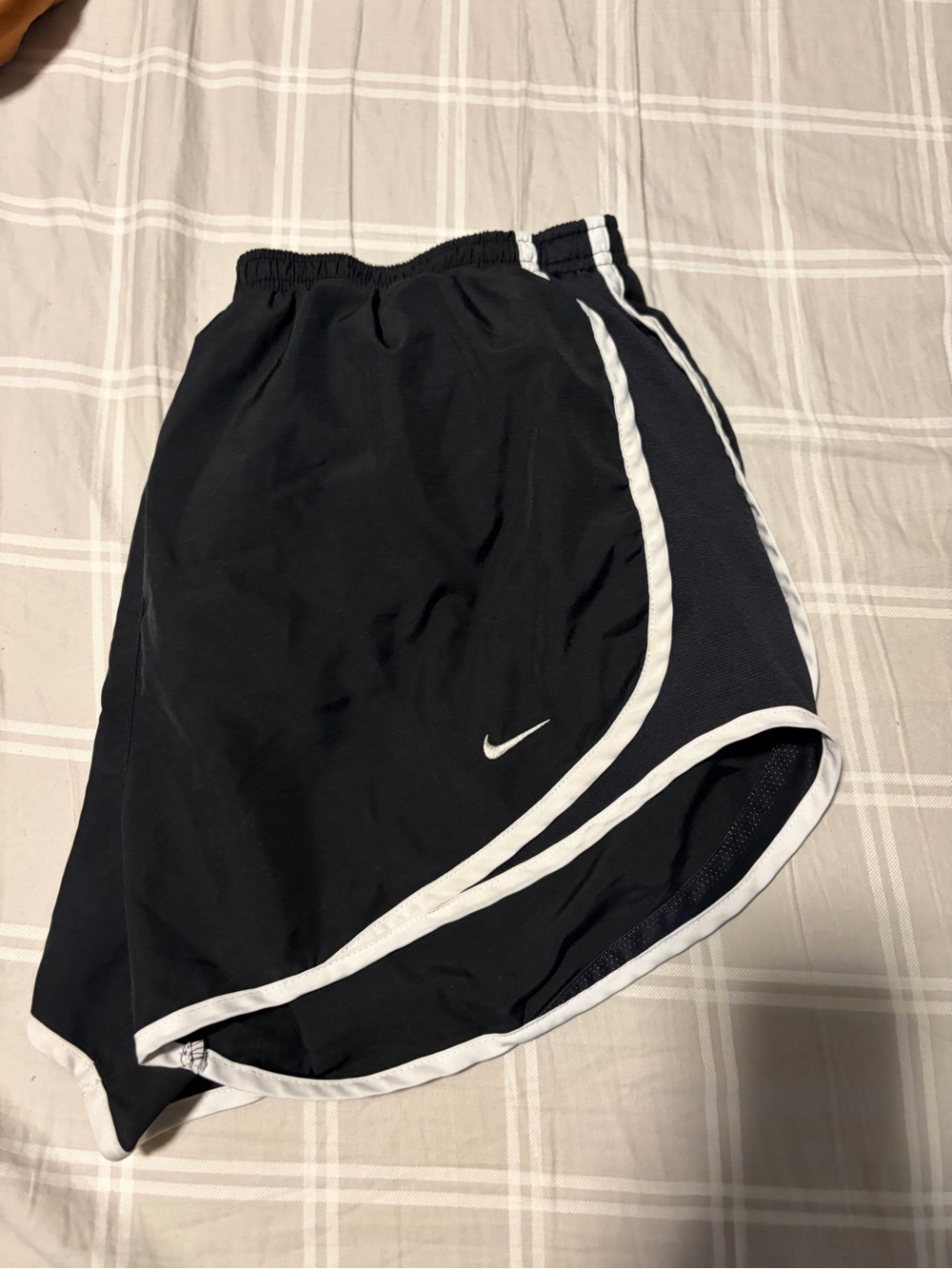 Nike Women's Dri-Fit Black Athletic Shorts with White Trim
